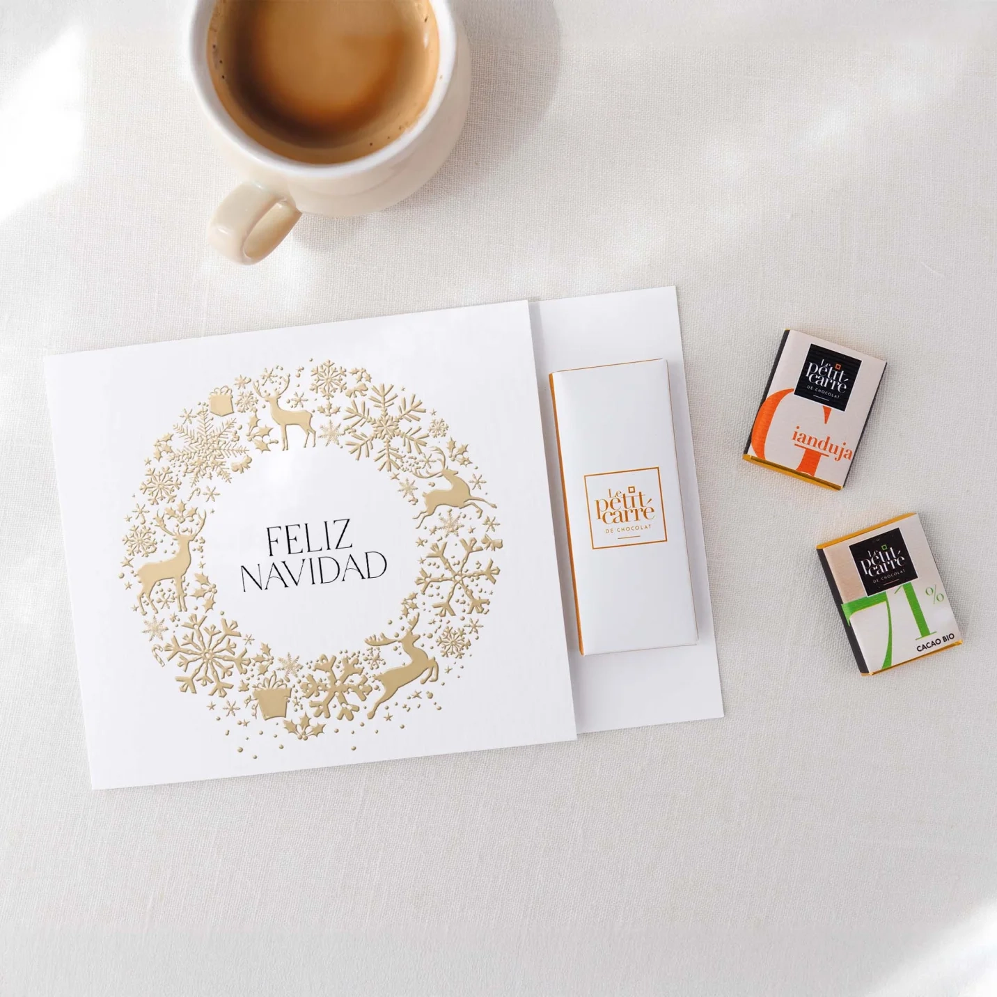 Tarjeta con dos chocolates